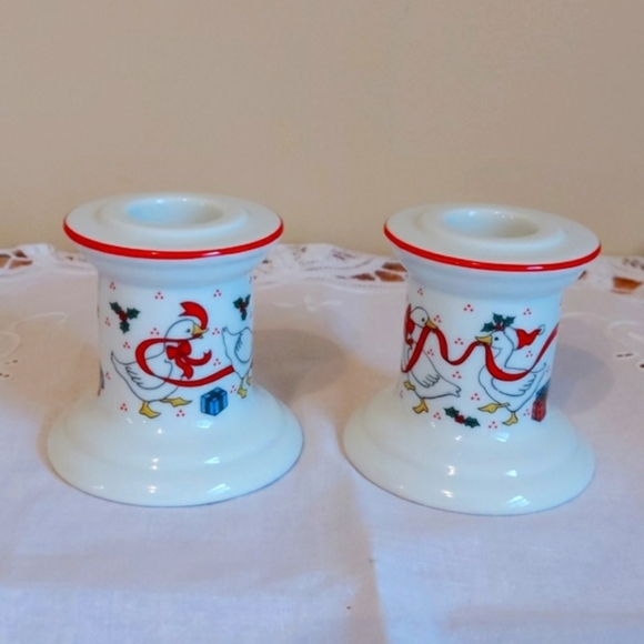 Vintage Japan Christmas Goose Candle Holders - Picture 1 of 4
